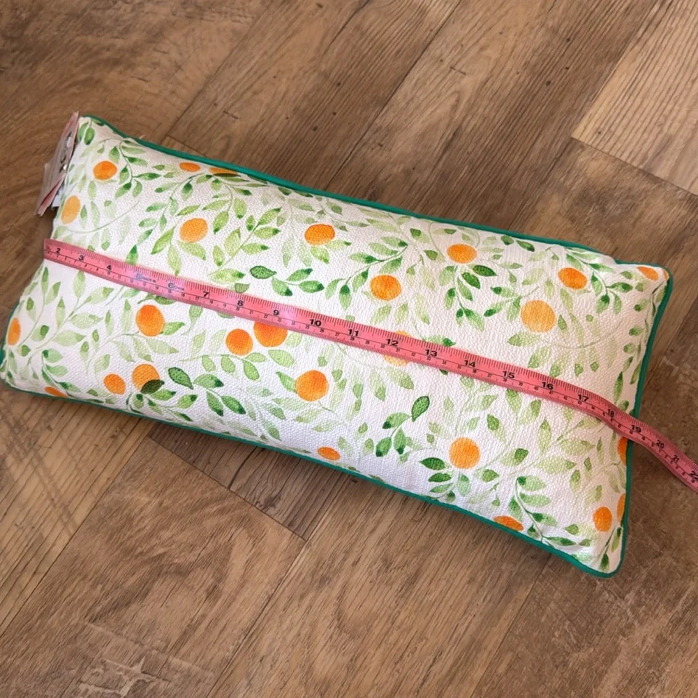 NWT Brisa & Home World Traveler Collection Peaches Pillow Cotton 9”x19”